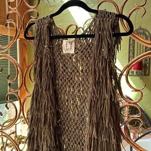 Embroidered Fringe Bohemian Sweater Vest